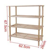 2/3/4-Tier Solid Wood Shoe Rack/Storage Shelf, Solid Wood Shoe Rack, Tiered Shelf, Wooden Shoe Rack/Flower Rack, Simple Storage Support Shelf, Wooden Shoe Rack For The Entrance, Wooden Storage Shelf For The Living Room - Wood Color - View 15