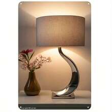 Modern Curved Table Lamp - Weather-Resistant Gauge Steel Frame, Pre-Drilled For Easy Installation, 11.8" Height, Perfect For Living Room, Bedroom, Or Kitchen Decor, Lamps For Living Room - Multicolor - View 4