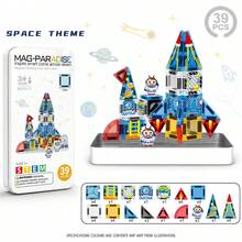33/39pcs Magnetic Building Blocks - Mini Magnetic Tiles 5 Themes Set, Travel Portable Iron Box, Montessori Educational Learning DIY Toy, STEM Creative Assembly Game, Sensory Toy, Suitable For Boys And Girls Birthday Party Gift, Classroom Prize, Halloween, Christmas Gift - Multicolor - View 16