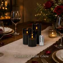 3 Packs Remote Control Flameless LED Candles, Simulating Realistic Flame Flickering, Decorative LED Candles Suitable For Home, Weddings, And Holiday Romantic Parties, Powered By 2 AA Batteries (Not Included) - LED Pillar Candles - View 11