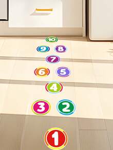 Cartoon Early Education Cognitive Wall Stickers 1-10 Numbers, Geometric Shapes, Party Animals, Math Arithmetic, DIY Peel And Stick Vinyl Decals For Kindergarten Children's Room Wall And Floor Decoration - Multicolor - View 3
