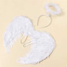 1 Set Angel Wings Costume Accessory, Angel Headband - Suitable For Christmas, Halloween, Parties, Cosplay And Other Dress-Up,Party - Multicolor - View 5