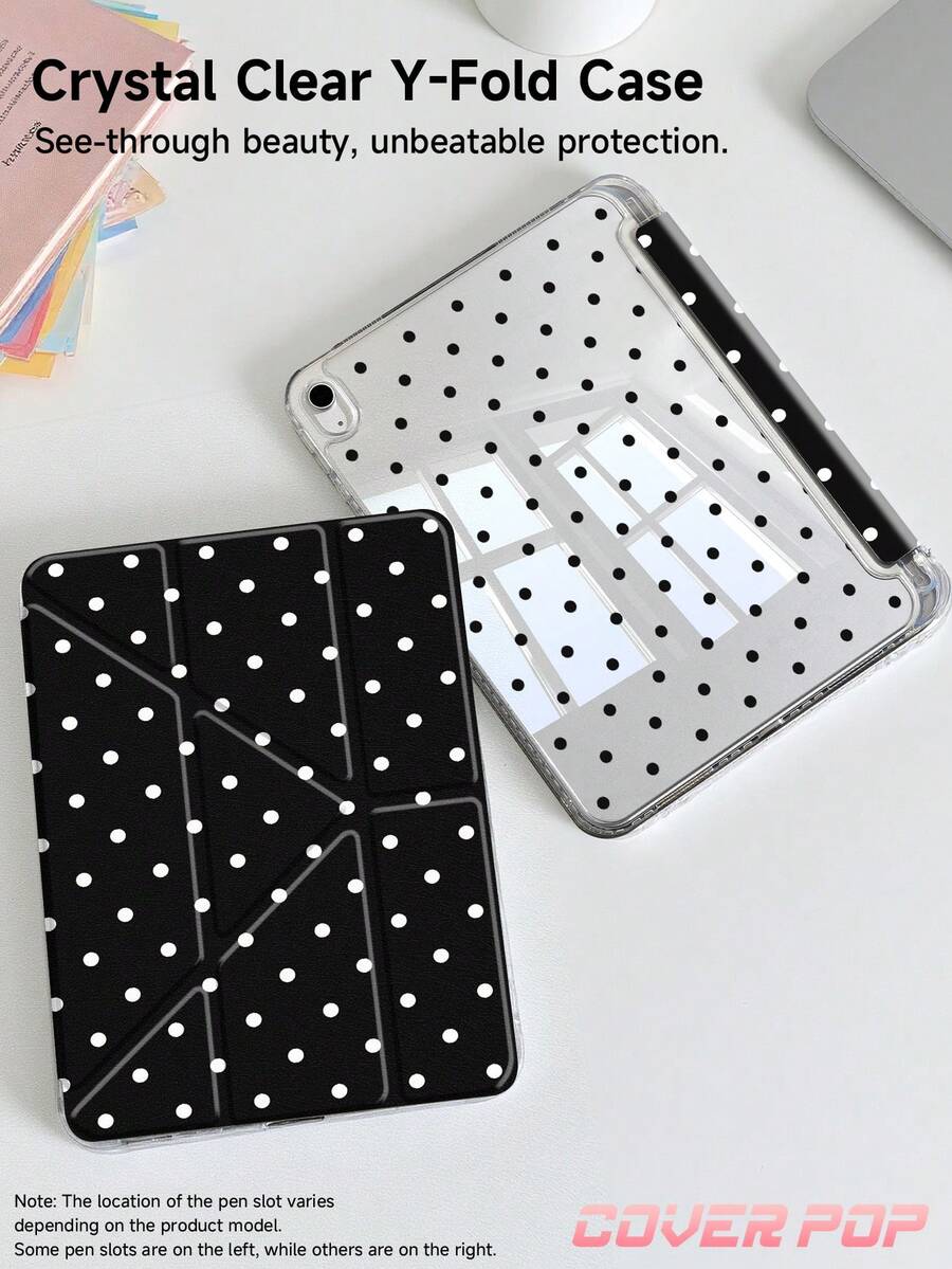 波點與極簡圖案平板保護殼，相容 iPad 9.7/10.2/10.5/10.9/12.9/Pro 11、第 10 代，相容 Galaxy Tab S6 Lite 10.4 吋，相容 Kindle Paperwhite 第 12 代 2024、Kindle (第 11 代 - 2024)，柔軟防摔，智慧支架/自動喚醒/睡眠，Y 型折疊平板保護套，多種視角，返校禮物
