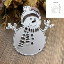 Christmas Cute Snowman Metal Cutting Dies, Wearing Hat And Scarf, Suitable For Winter Planner, Holiday Stickers, Christmas Card Making - JW019 - View 1