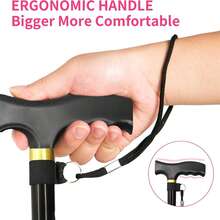 Unisex Foldable Hiking Poles, Lightweight Adjustable Telescopic Walking Sticks With T-Shaped Thickened Handle, Wrist Strap And Anti-Slip Rubber Tips, For Adults, Multiple Colors Available - Multicolor - View 5