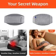 3-In-1 Heating Belt: Back Comfort Warm Heating Pad + Portable Hand Warmer, USB Powered (Power Bank Not Included), 3-Level Adjustable Temperature Heating Waistband, Suitable For Women, Gray/Pink - Single Pack - View 5