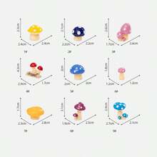 Realistic Mushroom Cluster Micro Landscape Creative Mushroom Gift Decor DIY Mini Accessories Resin Craft - Mushroom Patch - View 6