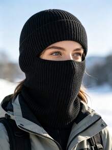 Autumn/Winter Knitted Hat, Windproof & Warm, Solid Color, Casual, 2 Ways To Wear, Suitable For Indoor/Outdoor, One Hat For All Occasions - A - View 4