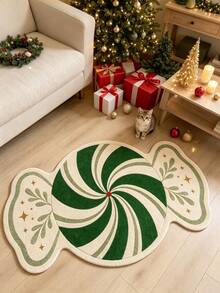 1pc Green Candy Decor Rug, Thickened Rug, Thick Rug, Plush Rug, Autumn/Winter Rug, Thickened Rug, Decor Rug, Bedroom Decor, Small Rug, Rug, Home Decor, Living Room Rug, Living Room Small Rug, Bedroom Rug, Living Room Home Decor, Outdoor Rug, Washable Rug - Multicolor - View 3