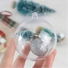 Christmas Transparent Hollow Ball DIY Plastic Fillable Decorative Ball Christmas Tree Hanging Decoration Home Party Gift Box Decoration - Multicolor - View 3