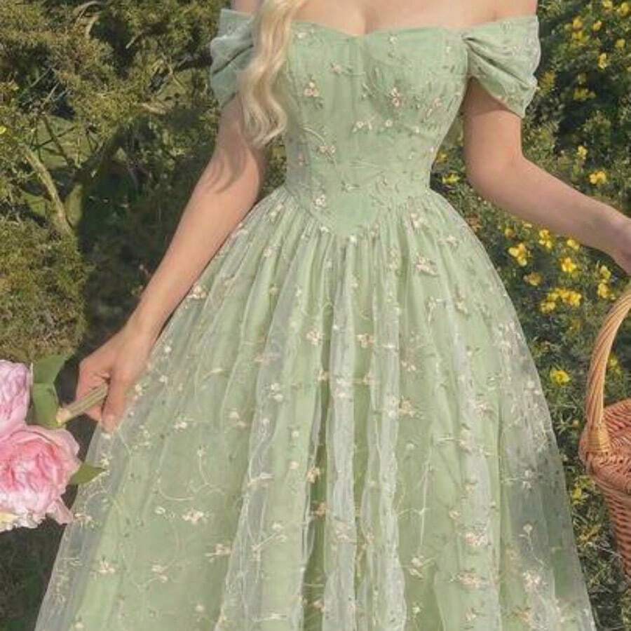Women Short Dresses - Green - View 1