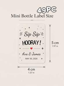 14/24/49pcs Personalized Customized Wedding Mini Bottle Labels, Custom Name & Date Self-Adhesive Stickers, Wedding Favors Gifts, Banquet Decor - Clear - View 20
