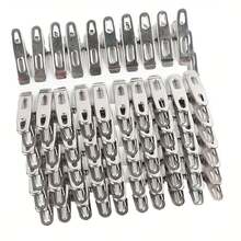 30pcs Heavy Duty Stainless Steel Clothes Pegs, Non-Slip Grip Laundry Clips, Rust-Proof Indoor/Outdoor Drying, Suitable For Laundry, Plants, Crafts, Durable Metal Clothes Pegs, Laundry Accessories, Clothes Clips - A - View 2