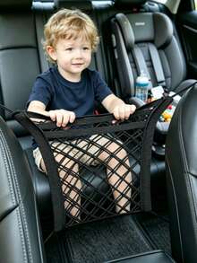 1pc Car Seat Gap Storage Net, Multi-Layer Elastic Mesh Pocket, Made Of High Elasticity Nylon Webbing, Suitable For Between Car Seats, Can Store Miscellaneous Items And Act As A Barrier To Prevent Children In The Back Seat From Reaching Forward - A - View 6