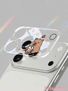 1‑Pack Cute Capybara Pattern Tempered Glass Lens Protector, Compatible With 17 Pro/17 Pro Max, 18 Pro/18 Pro Max Full‑Series Models. Full‑Coverage Rear Camera Protection, Scratch‑Resistant And Wear‑Resistant, Easy To Install. - Clear - View 7