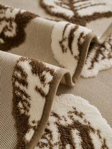 SANMOSPIN 1PC Bohemian Style Jacquard Sofa Cover, Thick Quilted Sofa Cushion With Leaf Pattern, Pet Friendly, Machine Washable, Suitable For 1/2/3/4 Seater L-Shaped Sofa, Living Room, Bedroom, Office Decor - Coffee Brown - View 8