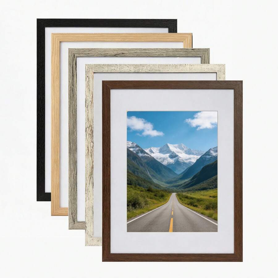 Mosearon 2pcs Wide Border MDF Photo Frames, 30x40, A3, A4 - Suitable For Home, Office, Etc.; Art Prints And Portrait Decorative Frames - 2009 MDF - View 1