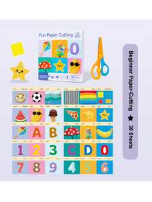 30Pcs Kids Scissor Skills Paper Cutting Set, STEM Craft Classroom Reward, Birthday Christmas Party Kit With Animal & Vehicle Patterns | Gift - Multicolor - View 12
