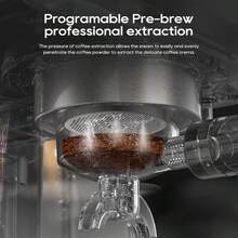 HiBREW ماكينة قهوة إيطالية نصف أوتوماتيكية H10A، هيكل من الفولاذ المقاوم للصدأ، خزان مياه سعة 1.8 لتر قابل للإزالة، استخلاص ذهبي بضغط 20 بار، حماية مزدوجة للتحكم في درجة الحرارة عبر OPV+NTC، مقياس ضغط مرئي، مقبض تجاري بمقاس 58 مم، يدعم وضع الاستخلاص الساخن/البارد المزدوج - قابس اتحاد أوروبي نوع F (220 إلى 240 فولت) - مشاهدة 7