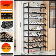 1pc Simple Shoe Rack Multi-Layer Household Doorway Indoor Shoe Cabinet 45/58cm Long Dormitory Rental Room Dustproof Shoe Rack Storage Rack Entryway Black Multi-Functional Shoe Rack Upgraded Thickened Sturdy Model 3-8 Tier Storage Rack - Multicolor - View 10