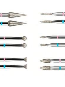 NotNoot 2pcs Diamond Nail Drill Bits Set, Dead Skin Remover, Glue Overflow Removal Tool, Nail Polishing Tool Set, Drill Replacement Heads - Silver - View 4