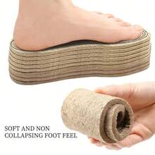 1 Pair Thickened Felt Insoles, Provide Warmth And Cushioning, Used To Relieve Pressure, Can Be Freely Cut To Fit Various Types Of Shoes - Multicolor - View 2