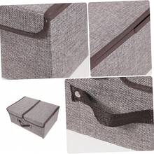 Foldable Storage Box With Lid, Large-Capacity Sturdy Clothes Storage Bin, Collapsible Organizer For Closet, Bedroom, Dorm, Laundry Room, Space Saving, Stackable, Ideal For Home/Office Use, Great For Seasonal Clothing, Blankets, Shoes, Toys - Grey - View 4