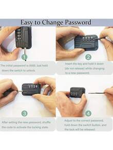 2 Packs Refrigerator Password Lock, Refrigerator Lock, With Combination Lock, Suitable For Toddlers And, Self-Adhesive Freezer Lock, Suitable For Cabinets, Drawers, Ovens, Windows - A - View 6