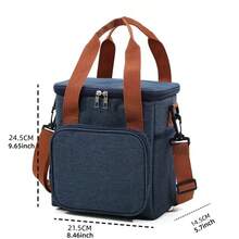 1pc Large Capacity Lunch Box/Bento Bag, Fashionable Bento Bag, Portable Bento Bag, Handheld And Crossbody Design, Suitable For Work Meals, Camping, Beach, Picnic Travel, Back To School Season - Multicolor - View 7
