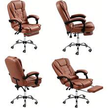 Ts Silla Ejecutiva Ergonómica Reclinable Masaje Ajustable - Marrón - Ver 3