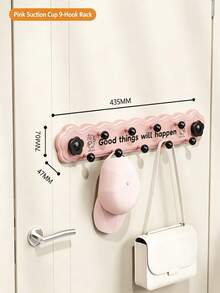 1pc Dopamine Suction Cup Rotating Multi-Hook Row, No-Drill Strong Load-Bearing Adhesive Hook For Bathroom, Kitchen, Entryway, Behind Door - Multicolor - View 9