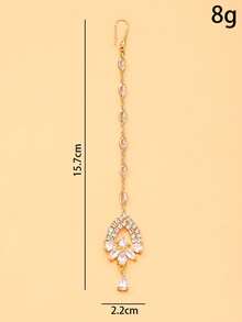 1pc Water Drop Pendant Forehead Chain Bohemian Style Tassel Hair Accessory For Women - Water Drop - View 3