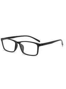1pc Women's Minimalist Transparent Plastic Frame Plain Lens Glasses, Square And Rectangular, Business Casual Accessory - Clear - View 7