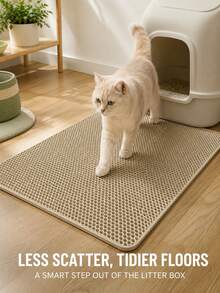 Thickened & Enlarged Multi-Size Cat Litter Mat, Double-Layer Waterproof Litter Tray Mat For Small, Medium And Large Litter Boxes, Washable Cat Litter Cleaning Mat, 1.2cm Thick Litter Box Mat - Multicolor - View 4