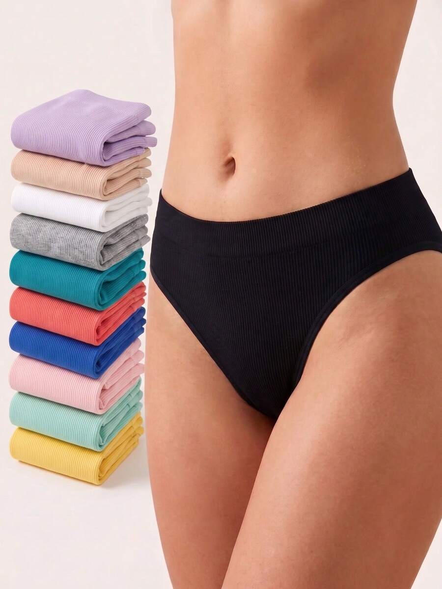kit Calcinhas Canelada Conforto Poliamida Premium Importada - variada - Visão 1