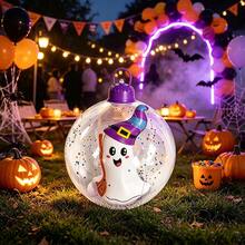 1pc Halloween Ghost Pumpkin Ball-In-Ball Decoration, Thickened PVC Material, Indoor Park Mall Holiday Atmosphere Decorative Ornament Hanging Decor - Ball Within a Ball - View 3