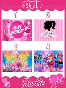 MASSDI Birthday Party Photo Backdrop, 4 Styles Disco & Fashion Character Printed Banner, Vivid HD Pattern, Wrinkle-Proof Polyester, Pre-Punched Holes, Perfect For Party Photo Booth, Dessert Table, Wall Hanging & Birthday Celebration Decorations - Multiple Styles - View 1