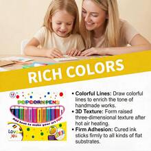 2026 Back To School Popcorn Pen, Colorful DIY Art Toy, 12-Color 3D Drawing Markers, Suitable For Children's Craft Activities - Multicolor - View 7