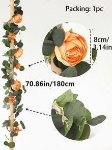 2pcs 1.8M Silk Fabric Large Peony Flower Vine - Orange - View 3