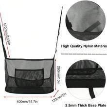 1pc Extra Large Canvas Car Storage Bag, Large Capacity Durable Hanging Back Seat Organizer, Multi-Compartment Back Seat Storage Bag, Suitable For Phone, Documents, Snacks, Charger, Travel Essentials, Space-Saving Universal Car Interior Accessory - Multicolor - View 4