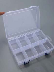 1pc Thick PP Material Transparent 8-Grid Metal Parts Storage Box With Removable Dividers, Suitable For Beads And Small Items Organization, Room Decor - Clear - View 12