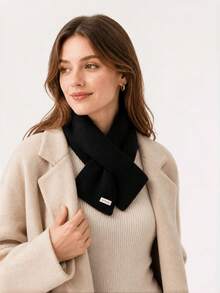1pc Women's New Autumn/Winter Scarf, Versatile Korean Style Couple Warm Triangle Cross Neck Warmer Small Scarf - Multicolor - View 18