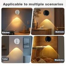 USB Rechargeable Magnetic Wall-Mounted LED Spotlight With 350° Rotation, Three-Color Dimming, Motion Sensor, And No-Drill Installation. Suitable For Bedrooms, Living Rooms, Picture Hanging, Plants, Artwork, Hallways, And As A Halloween/Christmas - Multi-color - View 13