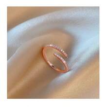 18KGP CZ Ring, Copper Plated Gold, Hypoallergenic, Women's Style, 1pc - Ring - View 7