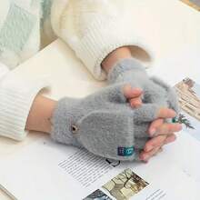 Unisex Warm Flip-Top Gloves - Winter Cold-Proof, Soft Non-Elastic Design, Washable Outdoor Commute Daily Gloves - A - View 4