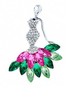 1pc Fashionable Exquisite Rhinestone Brooch For Women, Suitable For Evening Gown, Banquet And Wedding Accessory - Color - View 6
