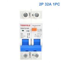 TEDDYELE 2P 30mA RCBO Residual Current Circuit Breaker With Overcurrent Protection C Curve 230V 3000A ELCB DIN Rail Mount, DZ47LE-63 - Blue - View 9