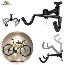 Adjustable Bike Wall Mount, Extendable Arm 22.5-33.5cm, 30kg Load Capacity, 90° Foldable Space-Saving Design, For Mountain Road Folding Bikes, Metal Hook With Soft Padding Frame Protection - Black - View 1