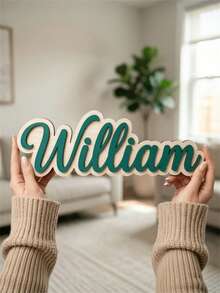 1PC, Customized Name Sign, Double-Layer Material Durable, Personalized Baby Name Photo Prop Decor, Multi-Functional Wall-Mounted Kids Room Decoration, Nursery Decor, Custom Name Sign, Customized Baby Shower Party Decoration, Perfect Gift For Baby Boy And Girl, Room Decor. - Multicolor - View 5