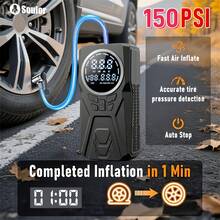 6-In-1 Jump Starter With Air Compressor 5000A 150PSI Car Battery Jump Starter,12V Jump Box Car Battery Jumper Starter Portable Jumper Cables, Emergency Tool Kit - A - View 6